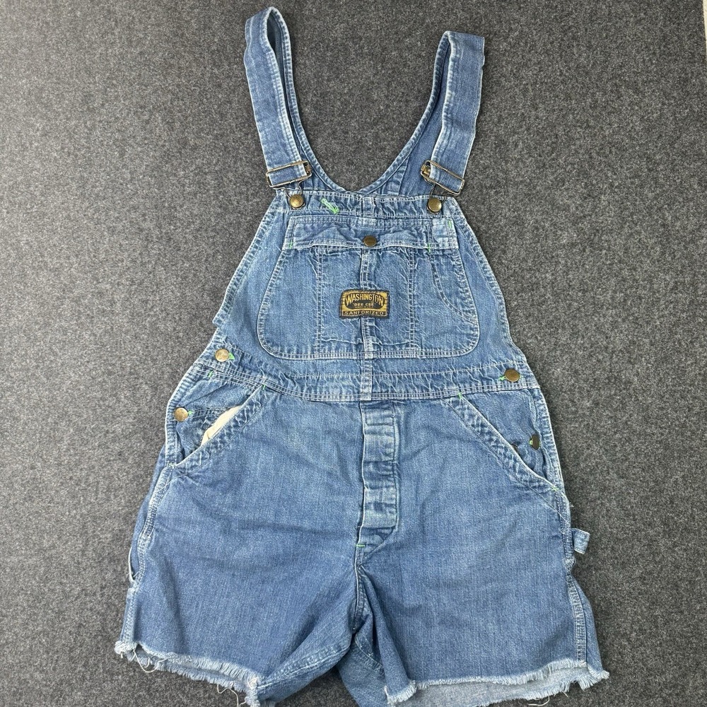 Vintage Washington Dee Cee Denim Shortalls USA Sanforized Cut Off Overalls